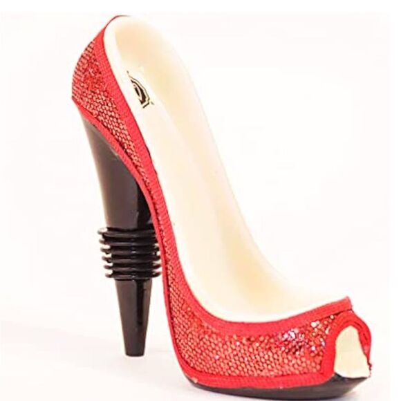 NWT Wild Eye Designs High Heel Wine Stopper Fashion Gift, Red Glitter - Picture 1 of 3